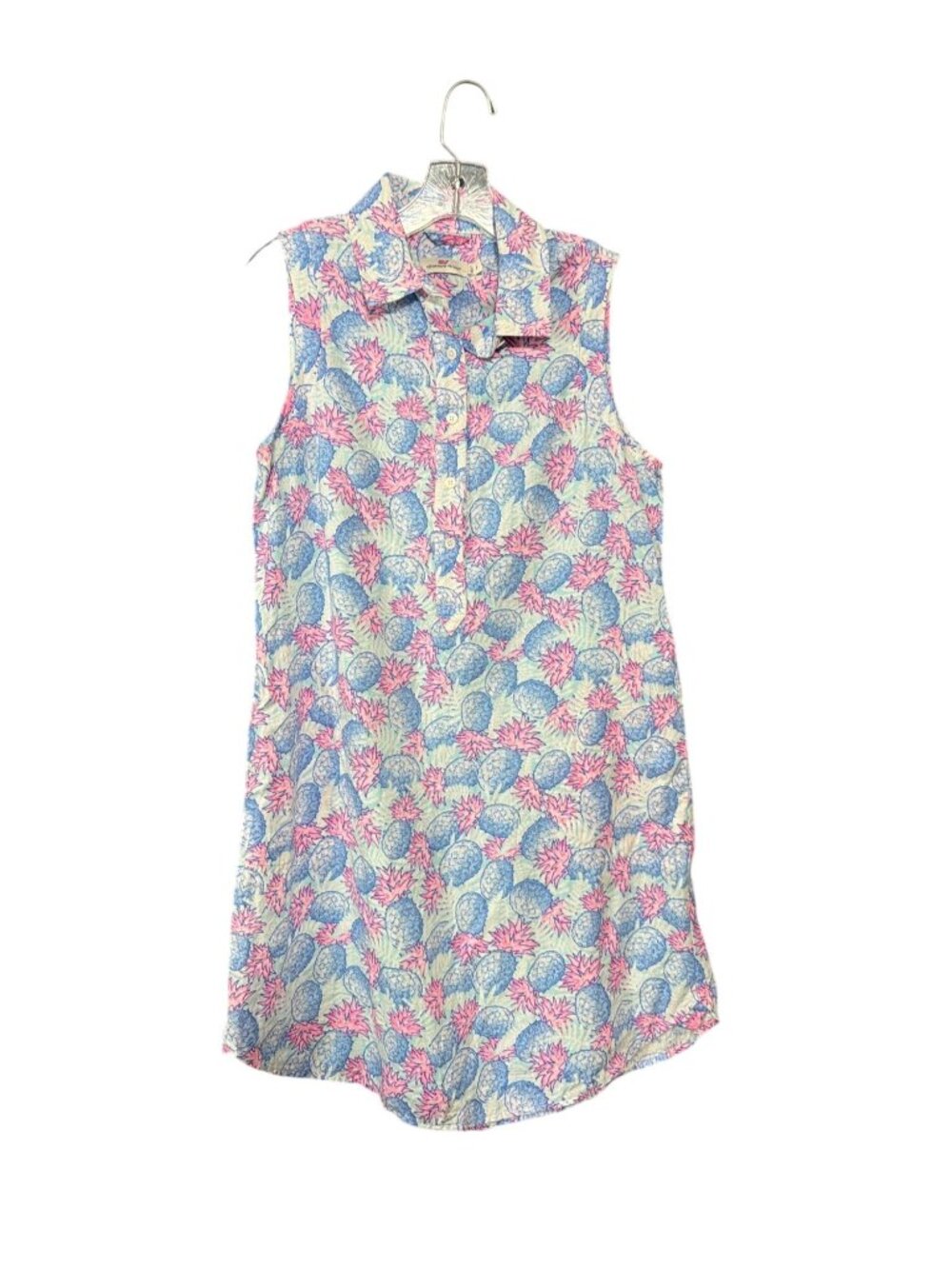 Vineyard Vines Pineapple Print Sleeveless Linen Dress
